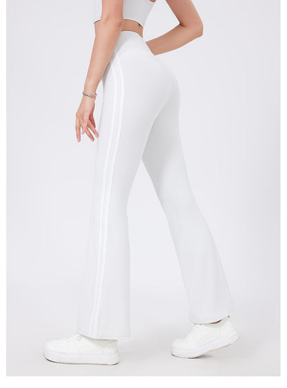 High Waist Yoga Pants Sexy Running Sports Peach Hip Raise Fitness Pants Nude Feel Stretch Flared Pants - Iyanka