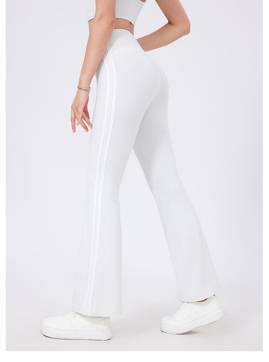 High Waist Yoga Pants Sexy Running Sports Peach Hip Raise Fitness Pants Nude Feel Stretch Flared Pants - Iyanka