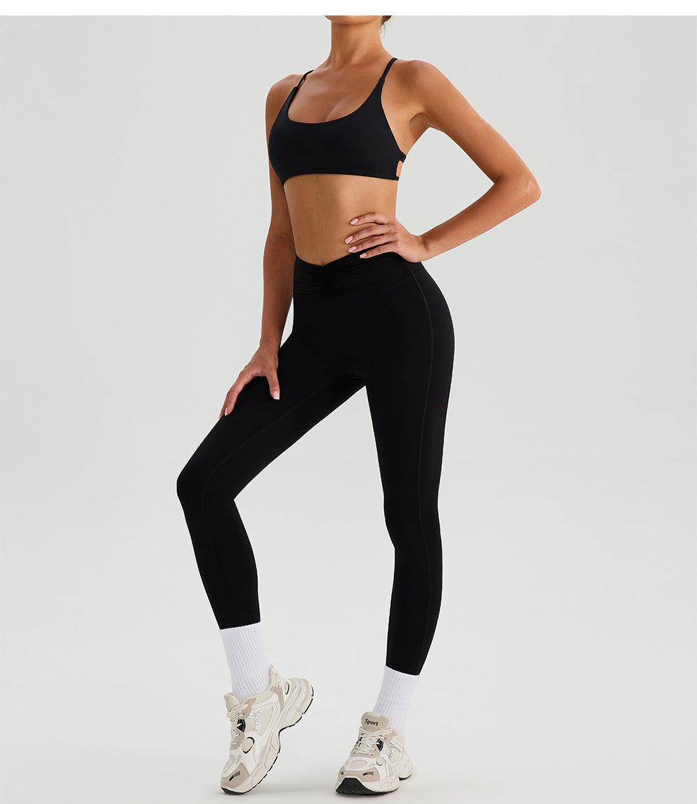 Nude Feel Yoga Pants Women Breathable Quick Drying Running Trousers Tight High Waist Hip Lifting Peach Exercise Workout Pants - Iyanka
