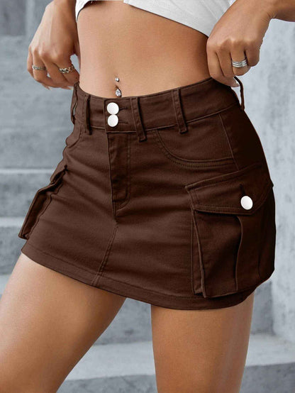 Autumn Street Solid Color Low Waist Slim Fit Package Hip Skirt Women