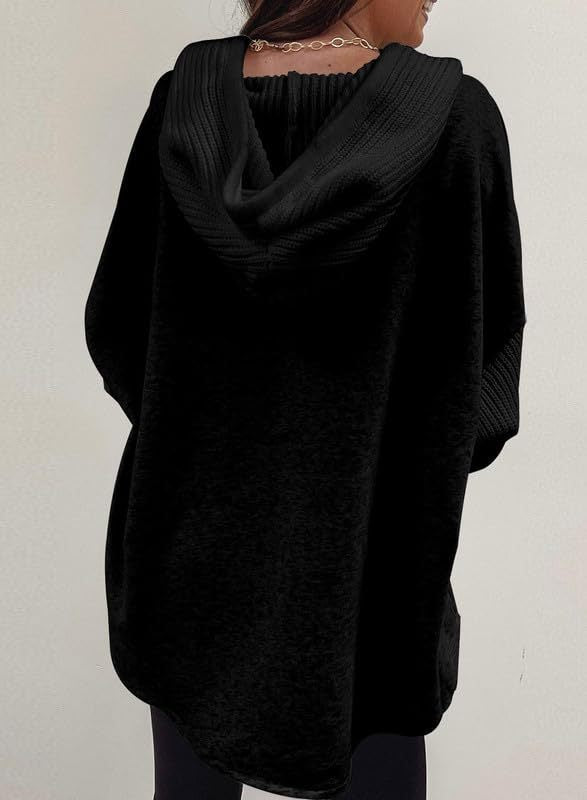 Fall Winter Women Clothing Sweater Patchwork Hoodie Casual Coat for Women - Iyanka