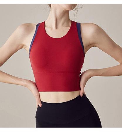 High Strength Sports Underwear Women One Piece Fitness Vest Push up Shockproof Bra Running Top - Iyanka