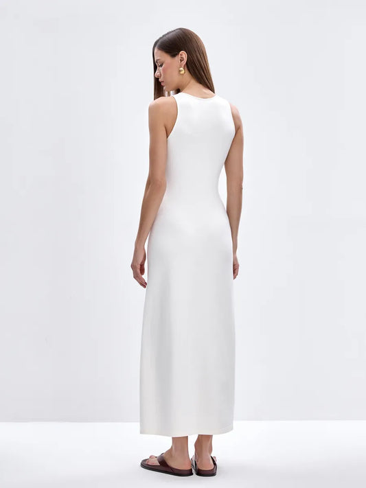 Vest Woolen Dress Long Elegant Split Tight Dress