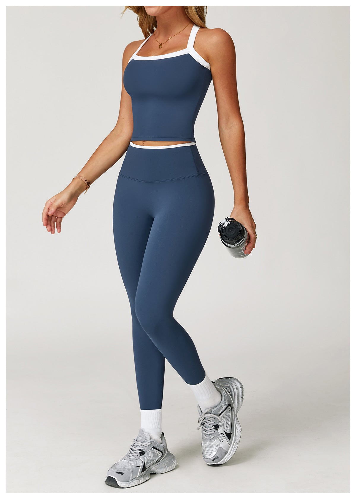 Nude Feel Yoga Pants High Waist Contrast Color Quick Drying Trousers Sports Running Fitness Sports Tights - Iyanka