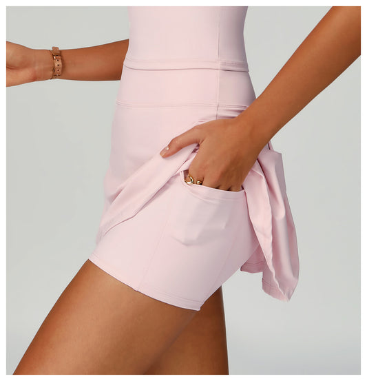 Waist Turning Sports Short Skirt Anti Exposure Nude Feel Summer Short Skirt Pocket High Grade Short Skirt for Women - Iyanka
