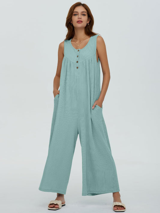 Autumn Winter Women Fresh Casual Women Pocket Jumpsuit - Iyanka