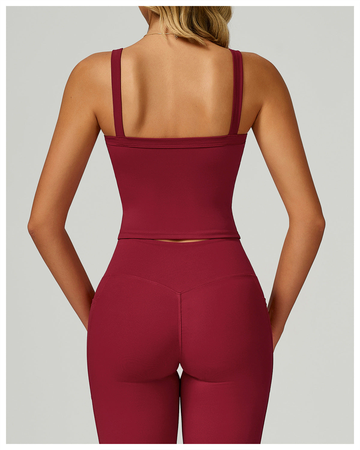 Double-Shoulder Strap Yoga Vest Nude Feel Beauty Back Slim Fit Sports Vest Outdoor Running Sports Workout Clothes - Iyanka