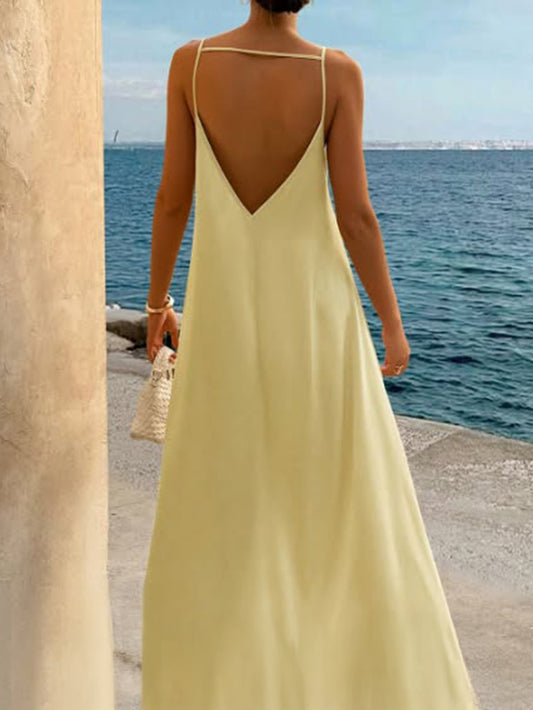 Elegant High Grade Sling Maxi Dress Women Clothing Autumn Winter - Iyanka