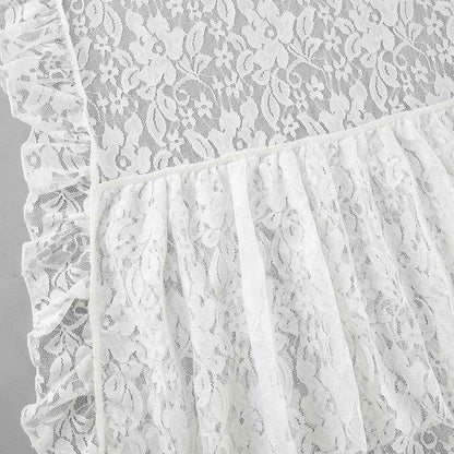 Women Commuting Wear Summer Side Slit Sexy Ruffles Atmosphere Lace See through Skirt