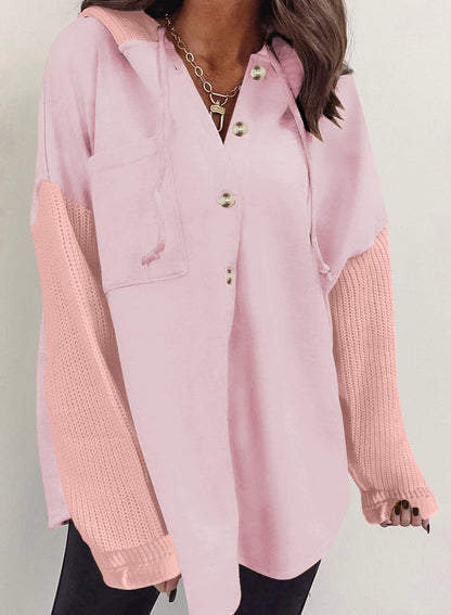 Fall Winter Women Clothing Sweater Patchwork Hoodie Casual Coat for Women - Iyanka