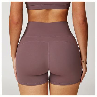 Nude Feel Yoga Shorts Women High Waist Quick Drying Skinny Slimming Shorts Running Exercise Workout Pants - Iyanka