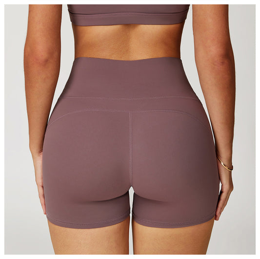Nude Feel Yoga Shorts Women High Waist Quick Drying Skinny Slimming Shorts Running Exercise Workout Pants - Iyanka