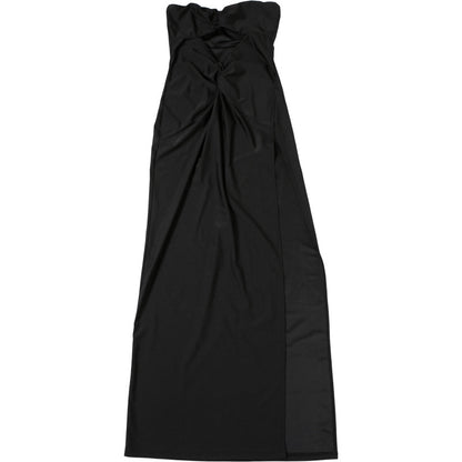 Women Clothing Spring Summer Solid Color Sexy Backless Tube Top Hollow Out Cutout Slim Sheath Dress