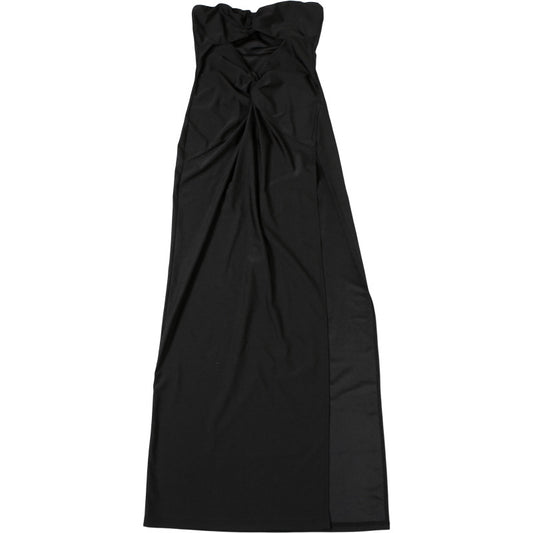 Women Clothing Spring Summer Solid Color Sexy Backless Tube Top Hollow Out Cutout Slim Sheath Dress