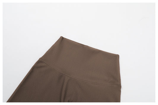 Threaded Tight Yoga Shorts High Waist Hip Lift High Intensity Sports Workout Clothes Outdoor Running Shorts - Iyanka