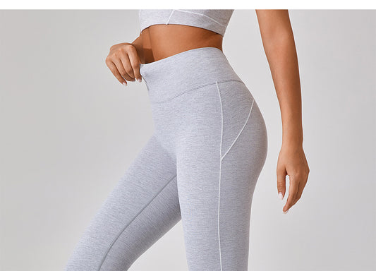 Summer High Waist Tight Nude Feel Hip Lifting Yoga Bell Bottom Pants Women Dance Fitness Outdoor Sports Split Trousers - Iyanka