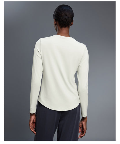 Autumn Crew Neck Yoga Clothes T shirt Loose Slimming Workout Top Casual All Match Sports Long Sleeve Women - Iyanka
