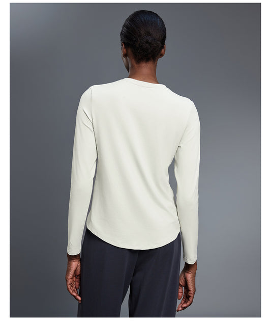 Autumn Crew Neck Yoga Clothes T shirt Loose Slimming Workout Top Casual All Match Sports Long Sleeve Women - Iyanka
