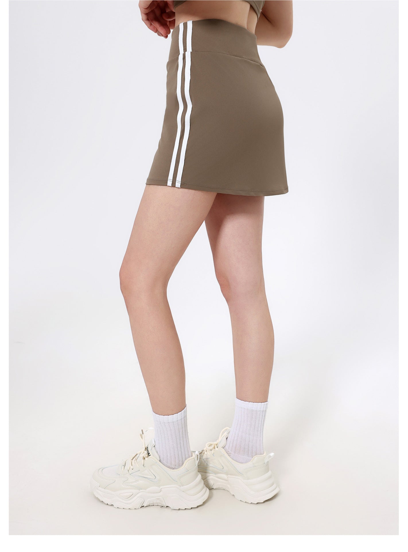 Contrast Color High Waist Running Sports Short Skirt Women Faux Two Piece Anti Exposure Badminton Tennis Skirt Fitness Pants Yoga Skirt - Iyanka