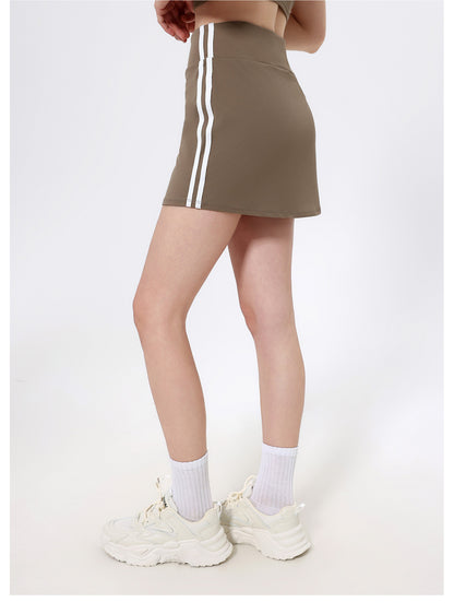 Contrast Color High Waist Running Sports Short Skirt Women Faux Two Piece Anti Exposure Badminton Tennis Skirt Fitness Pants Yoga Skirt - Iyanka