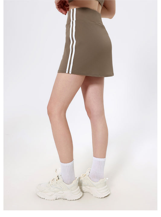 Contrast Color High Waist Running Sports Short Skirt Women Faux Two Piece Anti Exposure Badminton Tennis Skirt Fitness Pants Yoga Skirt - Iyanka