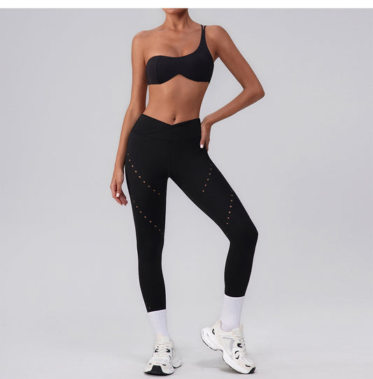 Quick Drying Sexy Inverted Triangle Sports Yoga Trousers Outer Wear Workout Ankle Length Pants Seamless Jogging Clothes Women - Iyanka