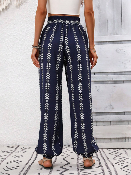 Women Clothing Spring Summer Mesh Wide Leg Knickerbockers Casual Pants - Iyanka