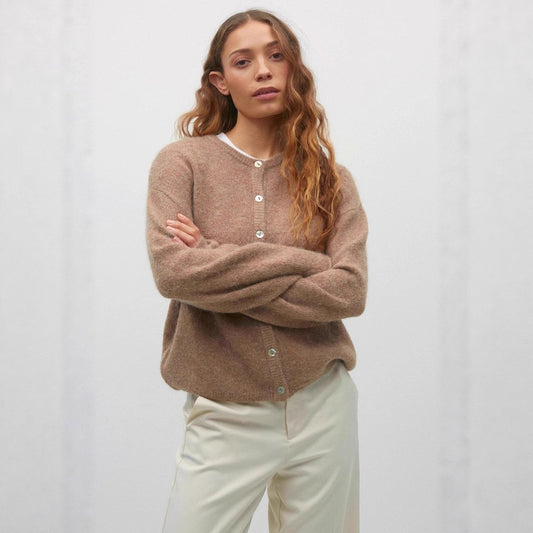 Soft Glutinous Lazy All Floral Velvet Shell Button Cardigan | Knitted round Neck Everyday - Iyanka