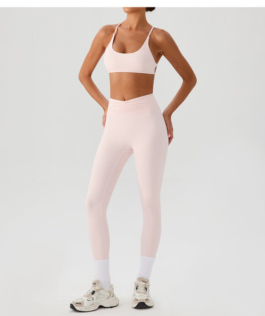 Nude Feel Yoga Pants Women Breathable Quick Drying Running Trousers Tight High Waist Hip Lifting Peach Exercise Workout Pants - Iyanka