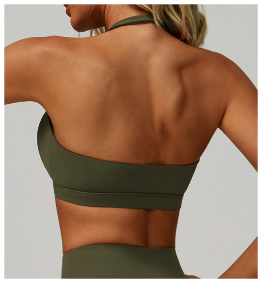 Summer Halter Cloud Sense Yoga Bra Hollow Out Cutout Beauty Back Yoga Clothes Running Fitness High Strength Sports Underwear - Iyanka