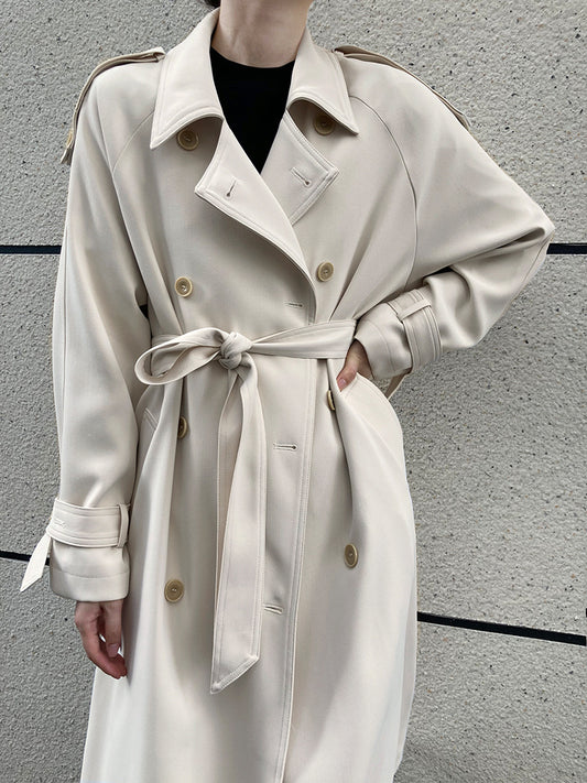 Main Promotion Autumn Draping British Loose Mid-Length over the Knee Trench Coat Female - Iyanka