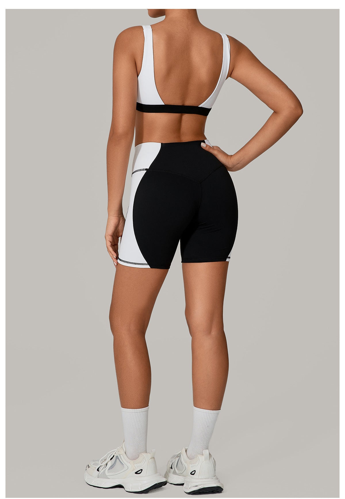 Autumn Sand Backless Yoga Clothes Color Matching Tight Quick Drying Fitness Clothes Medium Tenacity Sports - Iyanka