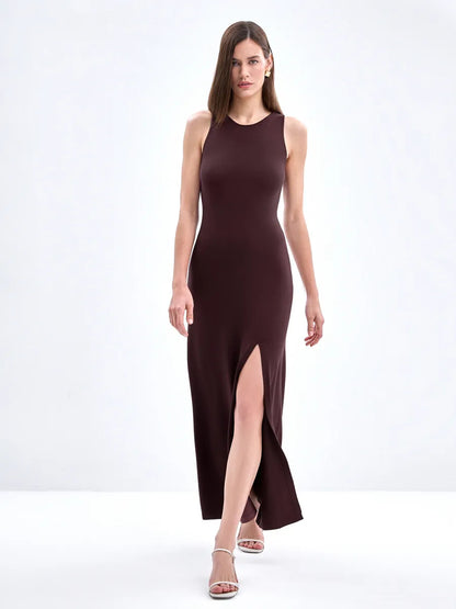 Brown Sleeveless Dress