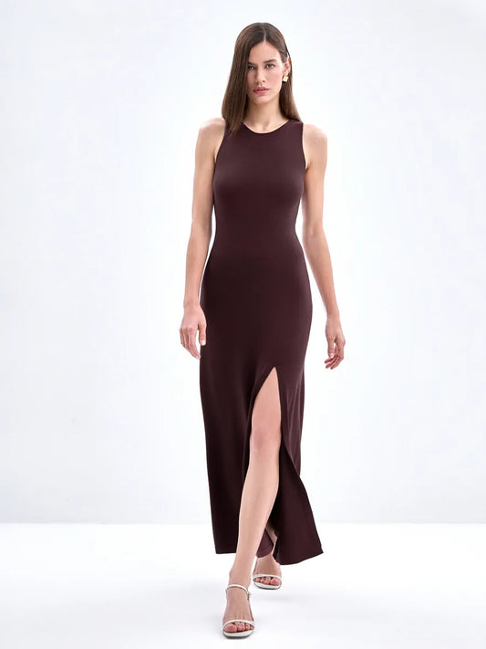 Brown Sleeveless Dress