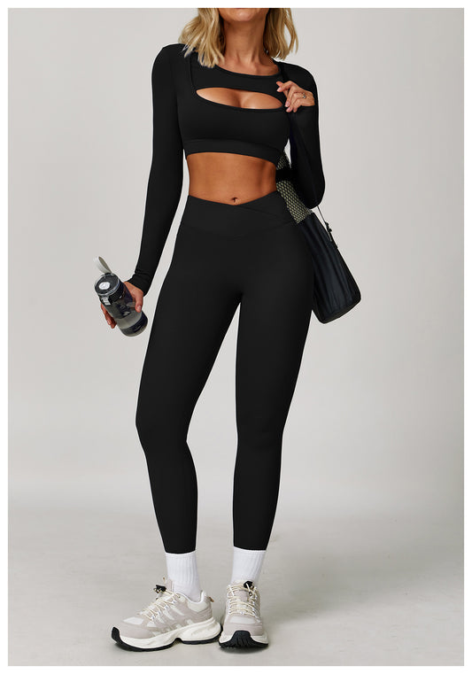 Nude Feel Yoga Pants Cross High Waist Tight Casual Trousers Running Sports Fitness Yoga Pants Yoga Pants - Iyanka