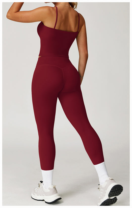 Brushed Yoga Vest Hollow Out Cutout Back Double Shoulder Strap Sports Vest Running Fitness Top Women - Iyanka