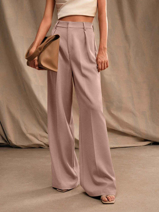Wide Leg High Waist Loose Casual Straight Pants