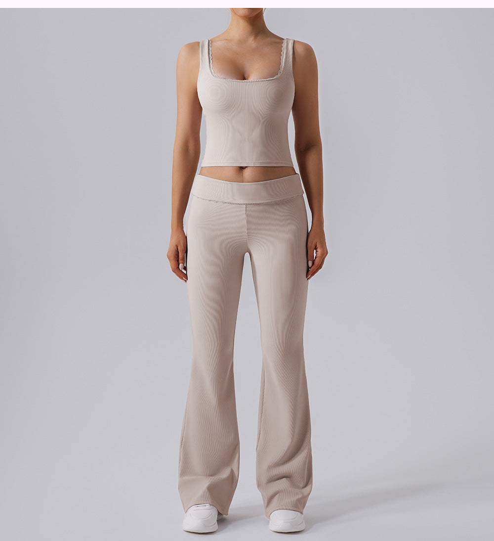 High Waist Tight Yoga Bell Bottom Pants Wide Leg Outerwear Bell-Bottom Pants Women Hip Lifting Casual Fitness Running Workout Pants - Iyanka