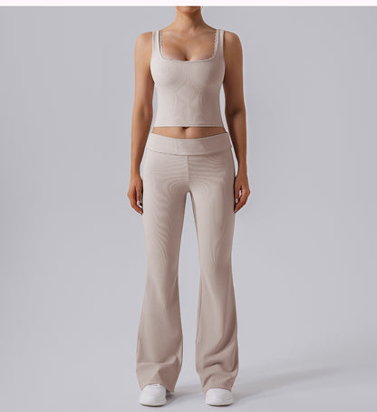 High Waist Tight Yoga Bell Bottom Pants Wide Leg Outerwear Bell-Bottom Pants Women Hip Lifting Casual Fitness Running Workout Pants - Iyanka