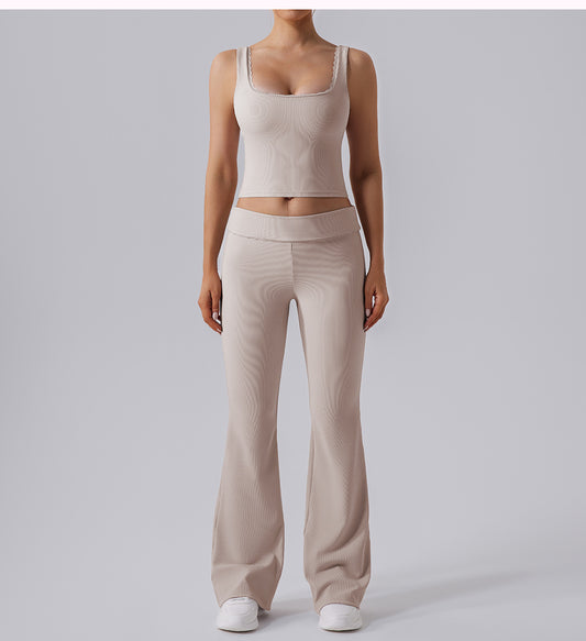 High Waist Tight Yoga Bell Bottom Pants Wide Leg Outerwear Bell-Bottom Pants Women Hip Lifting Casual Fitness Running Workout Pants - Iyanka