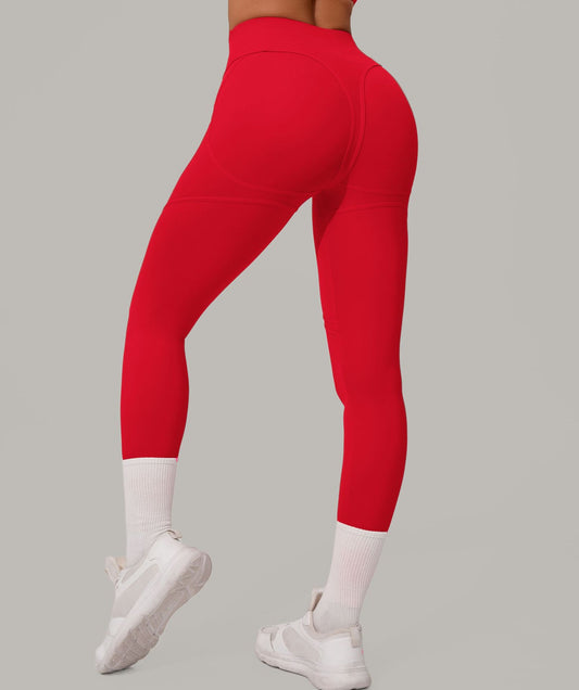 Autumn Sand High Waist Hip Lift Brushed Yoga Pants Running Quick Drying Fitness Pants Waist Slimming Hip Tight Sports Pants - Iyanka