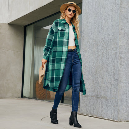 Women Clothing Mid Length Wind Coat Single Breasted Pocket Retro Coat for Women - Iyanka