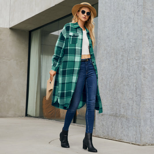 Women Clothing Mid Length Wind Coat Single Breasted Pocket Retro Coat for Women - Iyanka