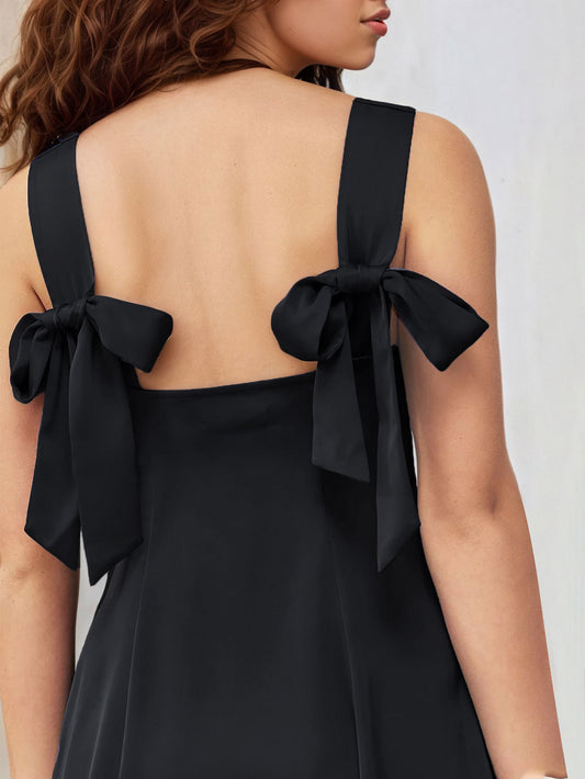 Women Clothing Hepburn Elegant Sling Dress Summer Square Collar A line Dress