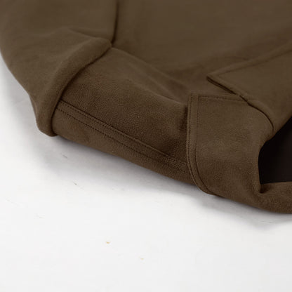 Brown Brushed Velvet Retro Lapels Loose Suede Coat Autumn Winter Maillard Blazers Women - Iyanka
