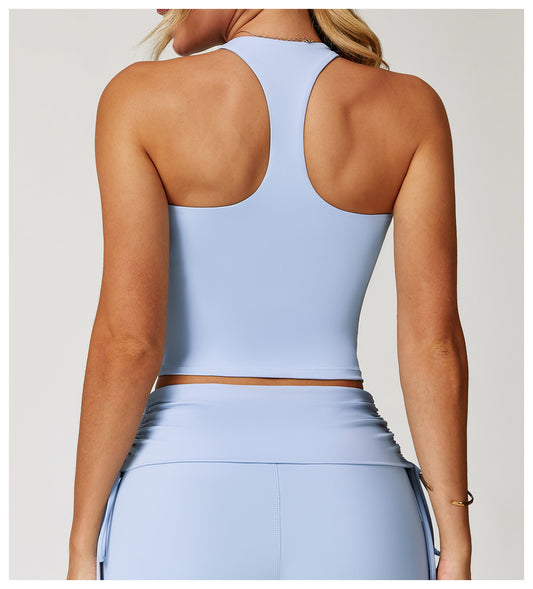 Nude Feel Yoga Vest H Shaped Beauty Back Quick-Drying Workout Top Outdoor Running Exercise Underwear - Iyanka