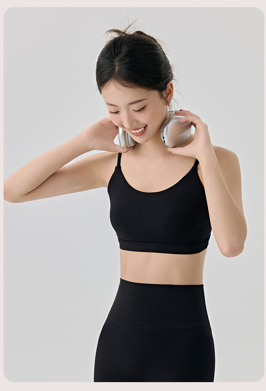Beauty Back Yoga Underwear Semi Fixed Diamond Cup Women Spaghetti Strap Sports Fitness Clothes Bra - Iyanka