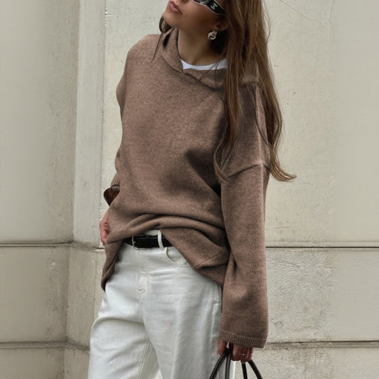 Casual Minimalist Long Sleeve Hooded Sweater Woolen - Iyanka