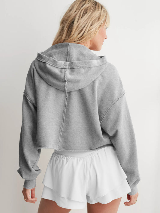 Loose Brand Hooded Sweatshirt Women Spring Autumn Women Clothing V neck Top Pullover Long Sleeved Shirt - Iyanka