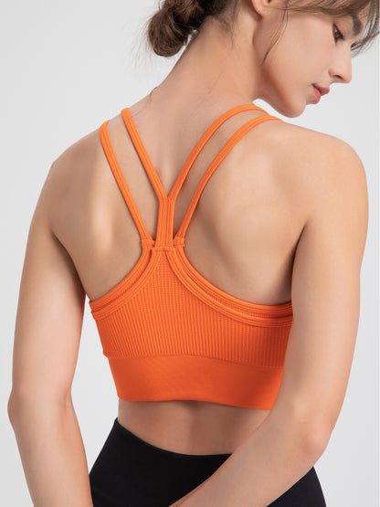 Sports Underwear Women Spaghetti Strap Beauty Back Faux Two Piece Sports Underwear Yoga Workout Clothes Bra Vest - Iyanka